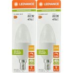 Avarson (2 Adet) Ledvance 4,9W Sarı Işık (2700K) E14 Duylu (Ince Duy) Dim Edilebilir LED Ampul