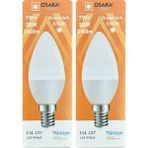 Avarson (2 adet) Osaka 7W (50W) Beyaz Işık (6500K) E14 Duylu (Ince Duy) LED Mum Ampul