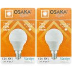 Avarson (2 adet) Osaka 7W (50W) Beyaz IŞIK E14 DUYLU (Ince Duy) LED Mini Ampul