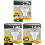 Avarson (3 adet) Cata 8W (50W) 3000K (Sarı Işık) GU10 DUYLU LED Spot Ampul