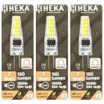 Avarson (3 Adet) Heka 2W (14W) 3000K (Sarı Işık) G4 Duylu Dim Edilebilir LED Kapsül Ampul