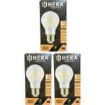 Avarson (3 Adet) Heka 6W (51W) 6500K (Beyaz Işık) E27 Duylu (Kalın Duy) LED Şeffaf Ampul