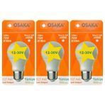 Avarson (3 Adet) Osaka 12VOLT 10W (75W) Beyaz Işık (6500K) E27 Duylu (Kalın Duy) LED Ampul