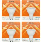 Avarson (4 Adet) Osaka 9W (70W) Sarı Işık (3000K) GU10 Duylu LED Çanak Ampul