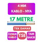 Avarson 4 MM NYA Kablo, 17 Metre, Mavi