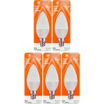 Avarson (5 Adet) Osaka 7W (50W) Sarı Işık (3000K) E14 Duylu (Ince Duy) LED Mum Ampul
