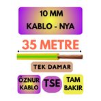 Avarson Öznur 10 MM NYA Enerji Kablosu, 35 Metre, Sarı-Yeşil