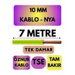 Avarson Öznur 10 MM NYA Enerji Kablosu, 7 Metre, Sarı-Yeşil