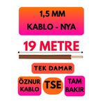 Avarson Öznur 1,5 MM NYA Enerji Kablosu, 19 Metre, Kahverengi