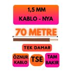 Avarson Öznur 1,5 MM NYA Enerji Kablosu, 70 Metre, Kahverengi