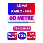 Avarson Öznur 1,5 MM NYA Kablo, 60 Metre, Mavi