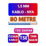 Avarson Öznur 1,5 MM NYA Kablo, 80 Metre, Mavi