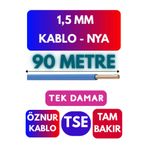 Avarson Öznur 1,5 MM NYA Kablo, 90 Metre, Mavi