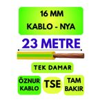 Avarson Öznur 16 MM NYA Kablo, 23 Metre, Sarı-Yeşil