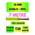 Avarson Öznur 16 MM NYA Kablo, 7 Metre, Sarı-Yeşil