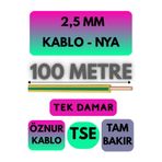 Avarson Öznur 2,5 MM NYA Enerji Kablosu, 100 Metre, Sarı-Yeşil