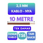Avarson Öznur 2,5 MM NYA Kablo, 10 Metre, Kahverengi