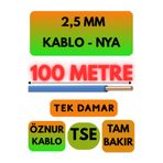 Avarson Öznur 2,5 MM NYA Kablo, 100 Metre, Mavi