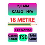 Avarson Öznur 2,5 MM NYA Kablo, 18 Metre, Sarı-Yeşil