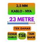 Avarson Öznur 2,5 MM NYA Kablo, 23 Metre, Mavi, Enerji Kablosu