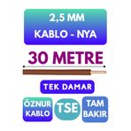 Avarson Öznur 2,5 MM NYA Kablo, 30 Metre, Kahverengi