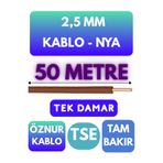 Avarson Öznur 2,5 MM NYA Kablo, 50 Metre, Kahverengi