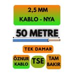 Avarson Öznur 2,5 MM NYA Kablo, 50 Metre, Mavi