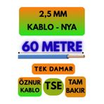 Avarson Öznur 2,5 MM NYA Kablo, 60 Metre, Mavi
