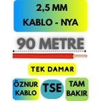 Avarson Öznur 2,5 mm Nya Kablo Metre Seçenekli (Kırmızı) - 90 METRE