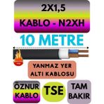 Avarson Öznur 2X1,5 N2XH (Alev Iletmez) Yer Altı Kablosu Metre Seçenekli - 10 METRE