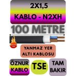 Avarson Öznur 2X1,5 N2XH (Alev Iletmez) Yer Altı Kablosu Metre Seçenekli - 100 METRE