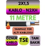 Avarson Öznur 2X1,5 N2XH (Alev Iletmez) Yer Altı Kablosu Metre Seçenekli - 11 METRE