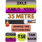 Avarson Öznur 2X1,5 N2XH (Alev Iletmez) Yer Altı Kablosu Metre Seçenekli - 35 METRE