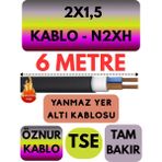 Avarson Öznur 2X1,5 N2XH (Alev Iletmez) Yer Altı Kablosu Metre Seçenekli - 6 METRE