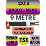 Avarson Öznur 2X1,5 N2XH (Alev Iletmez) Yer Altı Kablosu Metre Seçenekli - 9 METRE