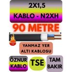 Avarson Öznur 2X1,5 N2XH (Alev Iletmez) Yer Altı Kablosu Metre Seçenekli - 90 METRE