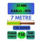 Avarson Öznur 35 MM NYA Enerji Kablosu, 7 Metre, Sarı-Yeşil