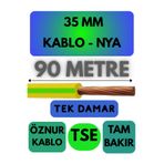 Avarson Öznur 35 MM NYA Enerji Kablosu, 90 Metre, Sarı-Yeşil