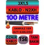 Avarson Öznur 3X1,5 N2XH (Alev Iletmez) Yer Altı Kablosu Metre Seçenekli - 100 METRE
