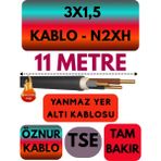 Avarson Öznur 3X1,5 N2XH (Alev Iletmez) Yer Altı Kablosu Metre Seçenekli - 11 METRE