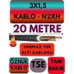 Avarson Öznur 3X1,5 N2XH (Alev Iletmez) Yer Altı Kablosu Metre Seçenekli - 20 METRE
