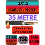 Avarson Öznur 3X1,5 N2XH (Alev Iletmez) Yer Altı Kablosu Metre Seçenekli - 35 METRE