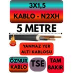 Avarson Öznur 3X1,5 N2XH (Alev Iletmez) Yer Altı Kablosu Metre Seçenekli - 5 METRE