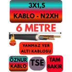 Avarson Öznur 3X1,5 N2XH (Alev Iletmez) Yer Altı Kablosu Metre Seçenekli - 6 METRE
