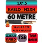 Avarson Öznur 3X1,5 N2XH (Alev Iletmez) Yer Altı Kablosu Metre Seçenekli - 60 METRE