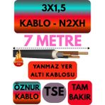 Avarson Öznur 3X1,5 N2XH (Alev Iletmez) Yer Altı Kablosu Metre Seçenekli - 7 METRE