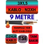 Avarson Öznur 3X1,5 N2XH (Alev Iletmez) Yer Altı Kablosu Metre Seçenekli - 9 METRE