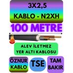 Avarson Öznur 3X2,5 N2XH (Alev Iletmez) Yer Altı Kablosu Metre Seçenekli - 100 METRE