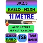 Avarson Öznur 3X2,5 N2XH (Alev Iletmez) Yer Altı Kablosu Metre Seçenekli - 11 METRE