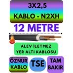 Avarson Öznur 3X2,5 N2XH (Alev Iletmez) Yer Altı Kablosu Metre Seçenekli - 12 METRE